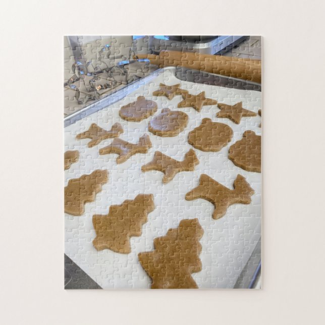 Quebra-cabeça Comida de Biscoitos de Natal com pão de Gengérmen (Vertical)