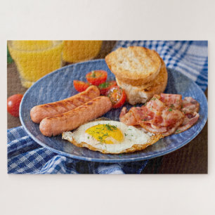 Quebra-cabeça Comida de Ovos de Bacon no Café da Manhã