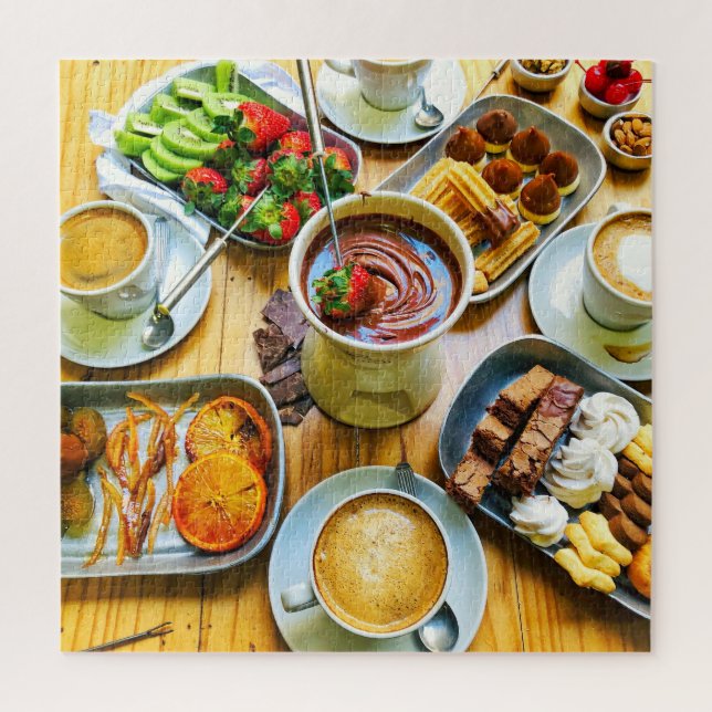 Quebra-cabeça Comida de Sessert de Café de Chocolate (Vertical)