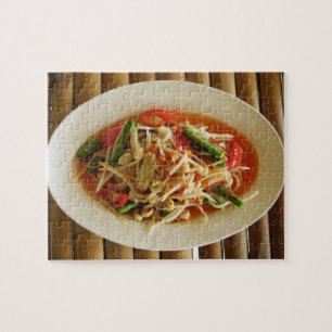 Quebra-cabeça Comida tailandesa picante do Lao da salada da