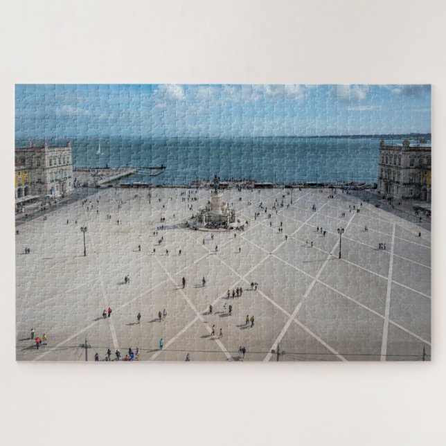 Quebra-cabeça Commerce Square de cima em Lisboa, Portugal (Horizontal)