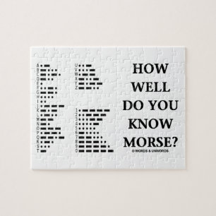 Quebra-cabeça Como bem você conhece Morse? (Código Morse