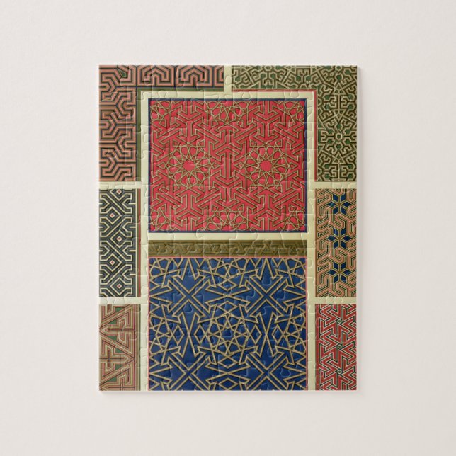 Quebra-cabeça Compartimentos e beiras de madeira, 'da arte árabe (Vertical)