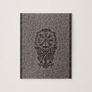 Quebra-cabeça Compasso de Vegvisir - de Viking no teste padrão