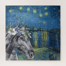 Quebra-cabeça Compilação de Van Gogh Starry Night e Black Horse