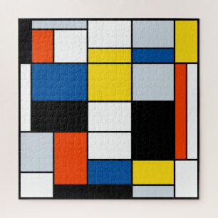 Quebra-cabeça Composição A de Piet Mondrian - Arte Moderna Abstr