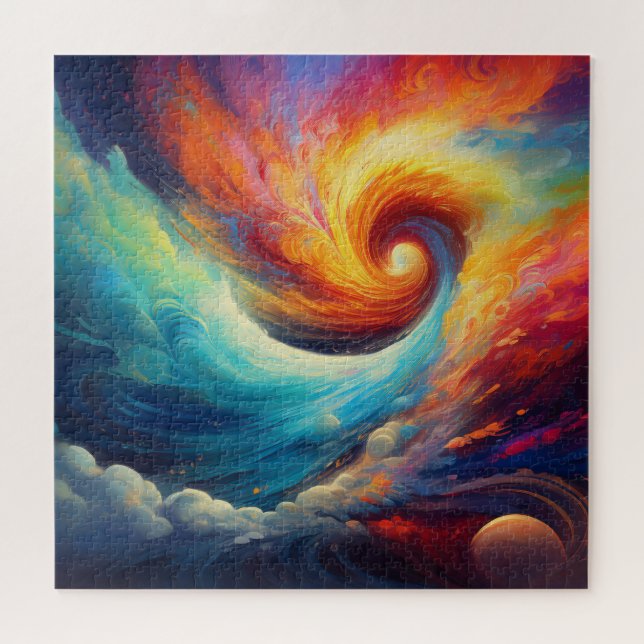 Quebra-cabeça Composição Abstrata de Redemoinho de uma Tempestad (Horizontal)