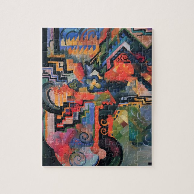 Quebra-cabeça Composição Colorida de August Macke, Arte Antiga (Vertical)