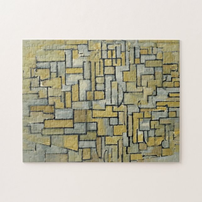 Quebra-cabeça Composição Piet Mondrian em castanho e Cinza (Horizontal)