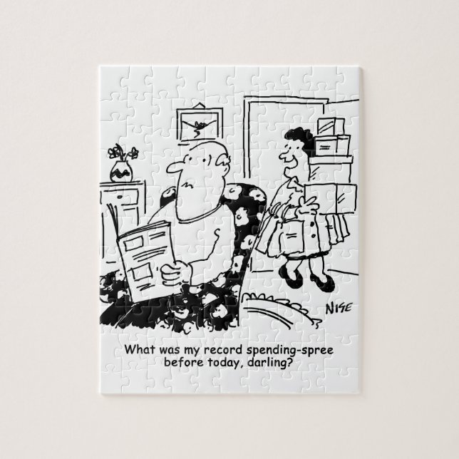 Quebra-cabeça Comprando Trip. Gasto de Registro. Oversação em Co (Vertical)