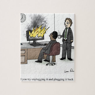 Quebra-cabeça Computador e desenhos animados engraçados do