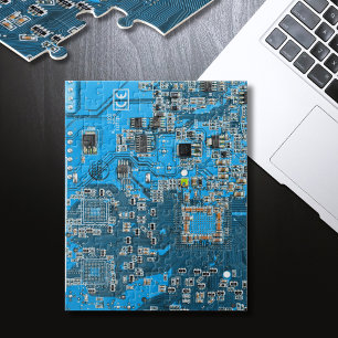 Quebra-cabeça Computer Geek Circuit Board Blue