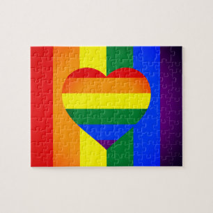 Quebra-cabeça Comunidade Rainbow Heart & Pride Rainbow Flag /LGB