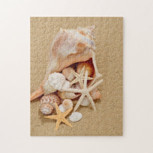 Quebra-cabeça Conch Shell com escudos e estrela do mar