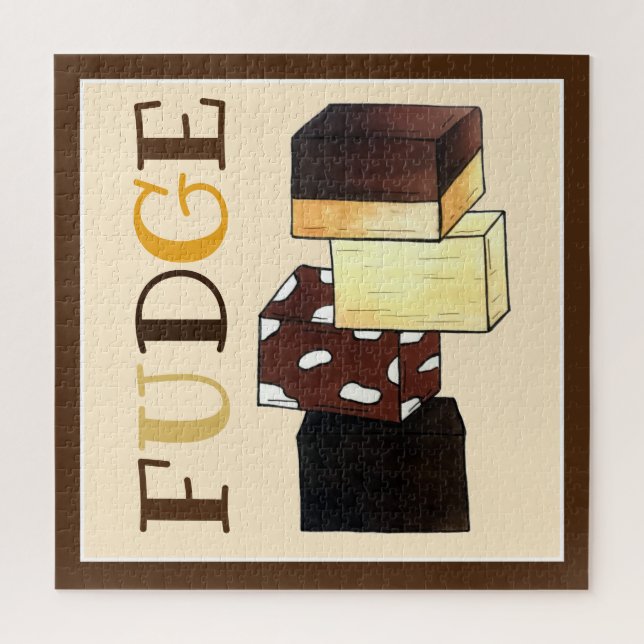 Quebra-cabeça Confecção de Pilha de Fudge Doces de Confeitaria (Vertical)