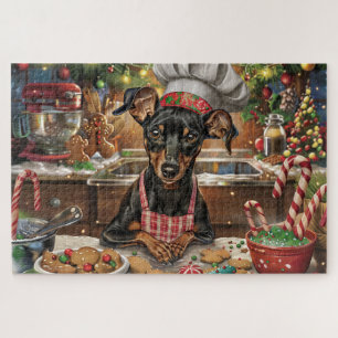 Quebra-cabeça Confeitaria de Férias do Pinscher Alemão: Natal Fe