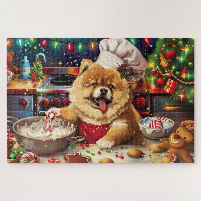 Quebra-cabeça Confeitaria de Natal Chow Chow: Festivo Natal (Horizontal)