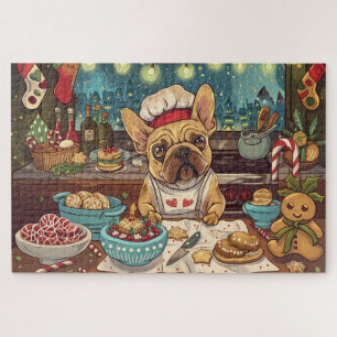 Quebra-cabeça Confeitaria de Natal do Bulldog Francês: Natal Fes