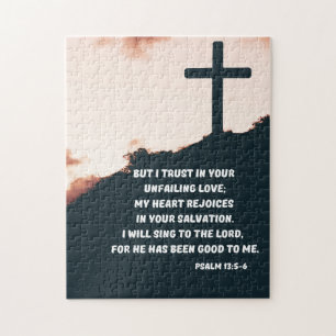 Quebra-cabeça Confie em Deus Salm 13:5-6 Bíblia Verse Christian