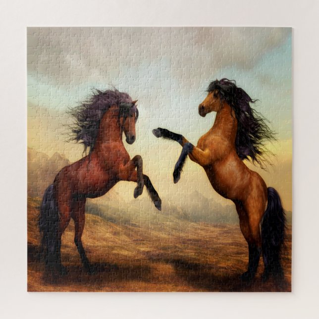 Quebra-cabeça Confronto de Cavalo Selvagem (Vertical)