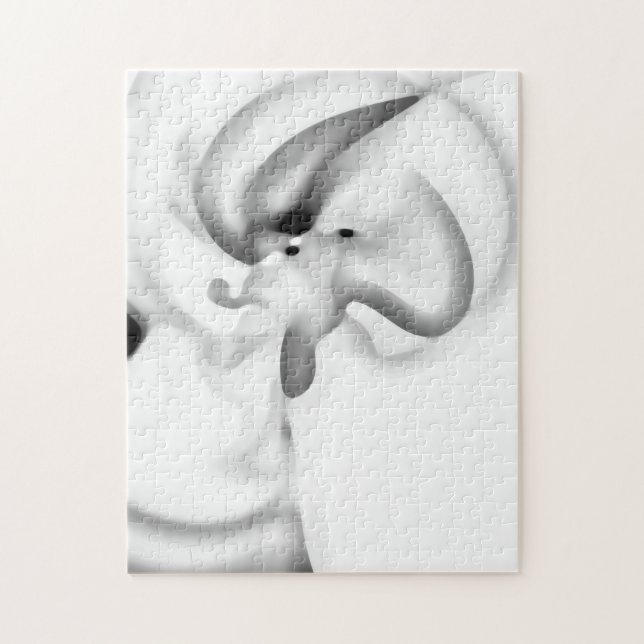 Quebra-cabeça Congelado: Cinza Abstrato, branco e preto (Vertical)