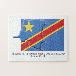 Quebra-cabeça CONGO RDC Nação Abençoada BANDEIRA CONGOLESA