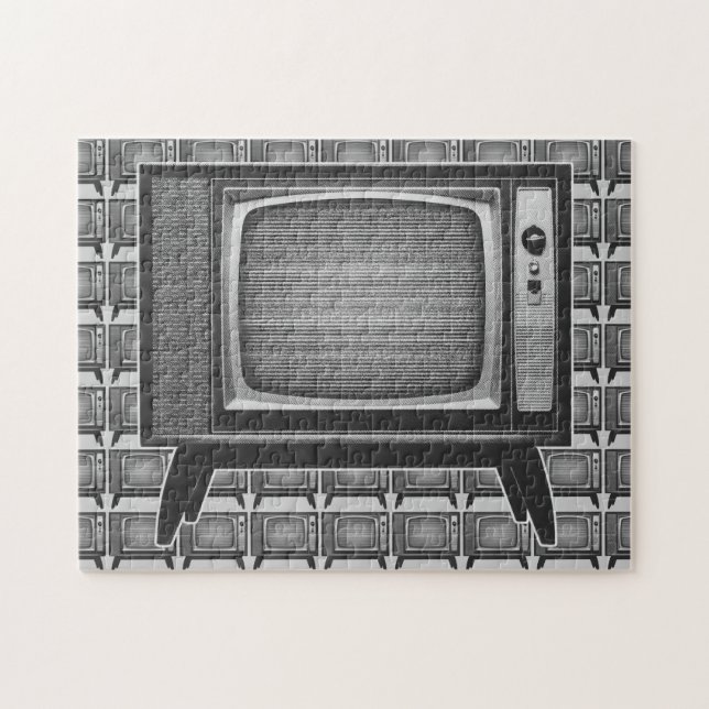 Quebra-cabeça Conjunto de Televisão Retro de Arte pop (Horizontal)
