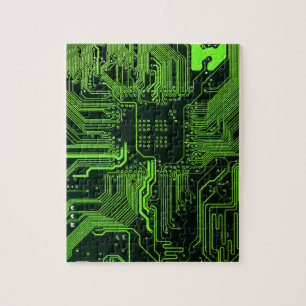 Quebra-cabeça Conselho de Circuito Eletrônico Verde de Nerd Extr