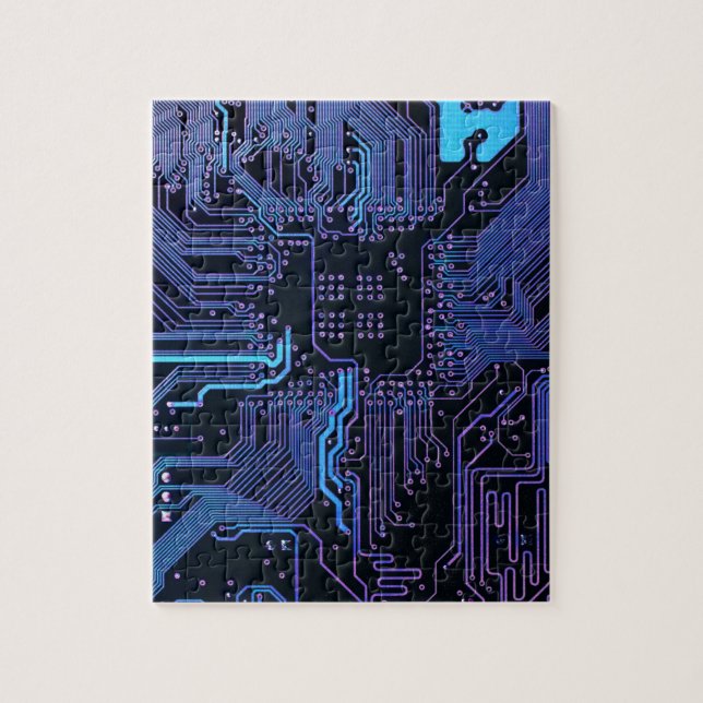 Quebra-cabeça Conselho Nerd de saída PCB Blue Electronic Circuit (Vertical)