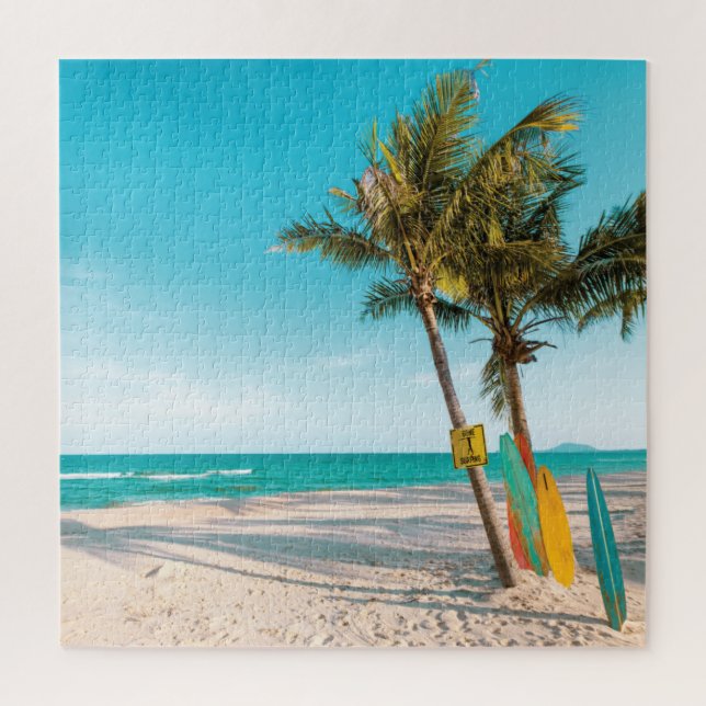 Quebra-cabeça conselhos de surf no travesseiro decorativo de pra (Vertical)