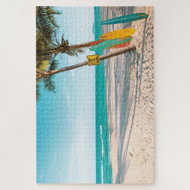 Quebra-cabeça conselhos de surf no travesseiro decorativo de pra (Vertical)