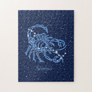 Quebra-cabeça Constelação Scorpio e Sinal Zodiac com Estrelas