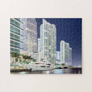 Quebra-cabeça Construções ao longo do rio Riverwalk de Miami
