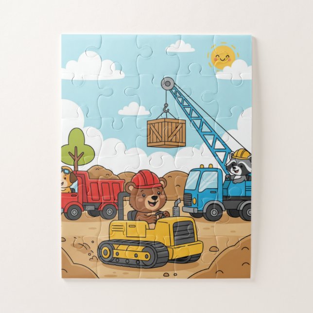 Quebra-cabeça Construction Vehicles Kids Puzzle (Vertical)
