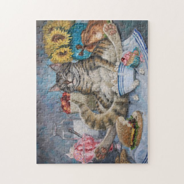 Quebra-cabeça "Contentado" da minha pintura original de óleo (Vertical)