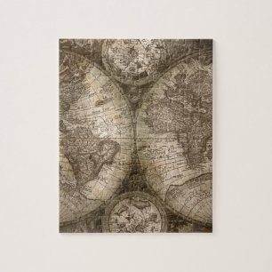 Quebra-cabeça Continentes Antiquados do Mapa do Atlas Histórico