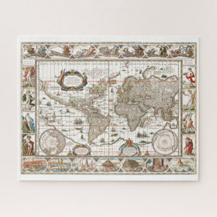 Quebra-cabeça Continentes Antiquados do Mapa do Atlas Histórico