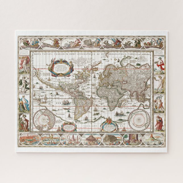 Quebra-cabeça Continentes Antiquados do Mapa do Atlas Histórico (Horizontal)