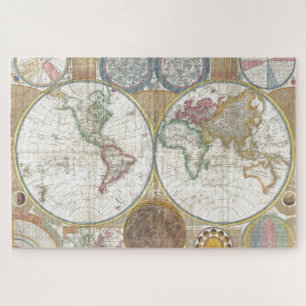 Quebra-cabeça Continentes Antiquados do Mapa do Atlas Histórico