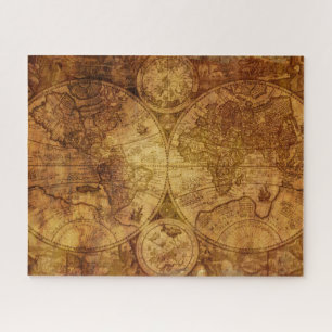 Quebra-cabeça Continentes Antiquados do Mapa do Atlas Histórico