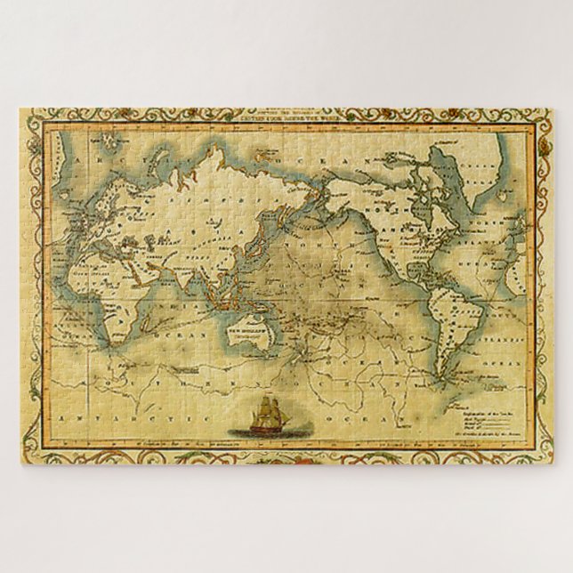 Quebra-cabeça Continentes Antiquados do Mapa do Atlas Histórico (Horizontal)