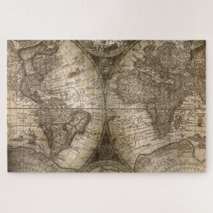 Quebra-cabeça Continentes Antiquados do Mapa do Atlas Histórico