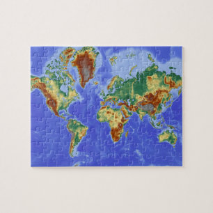 Quebra-cabeça Continentes de Mapa Geográfico do Atlas Mundial