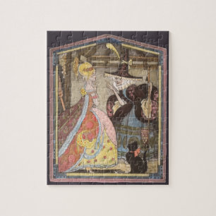 Quebra-cabeça Conto de fadas do vintage, Cinderella e madrinha