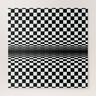 Quebra-cabeça contraste preto-branco de arte