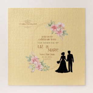 Quebra-cabeça Convite de Casamento Floral Elegante