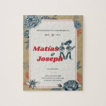 Convite para Casamento Calaveras (Gay) (Cor 4)