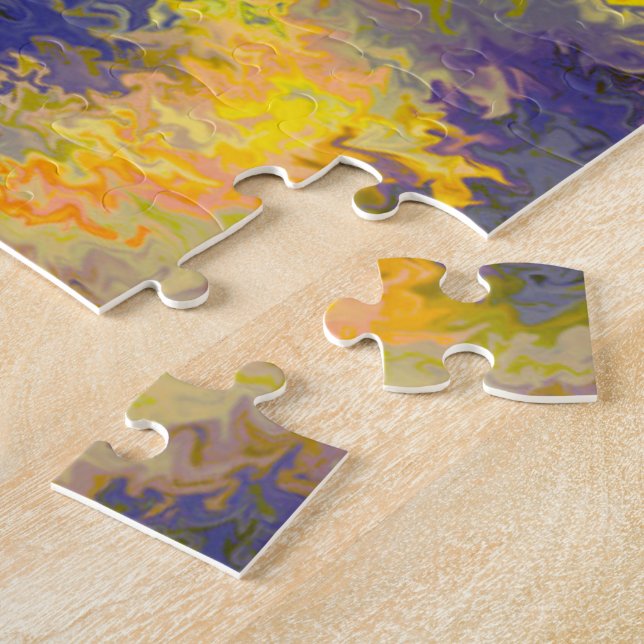 Quebra-cabeça Cor acrílica, bronze, Dourado, preto, cristais / (Lateral)