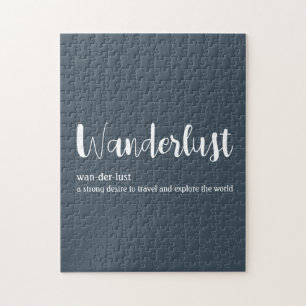 Quebra-cabeça Cor azul da cinza branca definição de Wanderlust