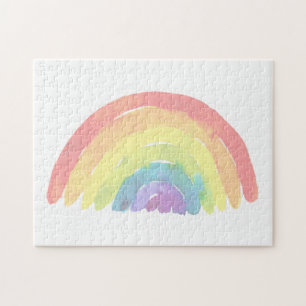 Quebra-cabeça Cor da água moderna do arco-íris claro Pastel